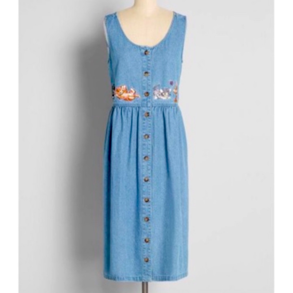 Dangerfield modcloth cat chambray denim dress